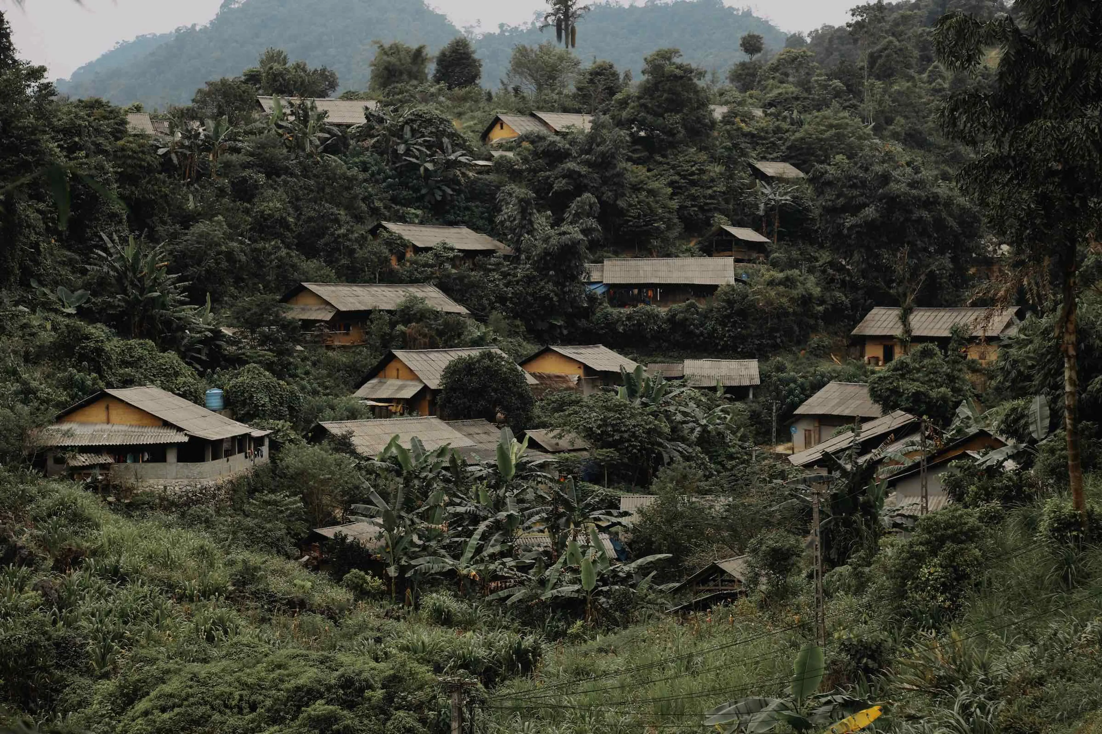 A hidden village in the heart of a mountain in our Ha Giang Guantlet bike tours of Mr Biker Saigon