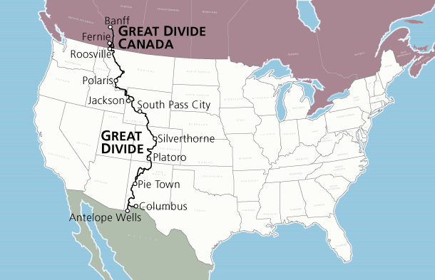 The Great Divide Route Map