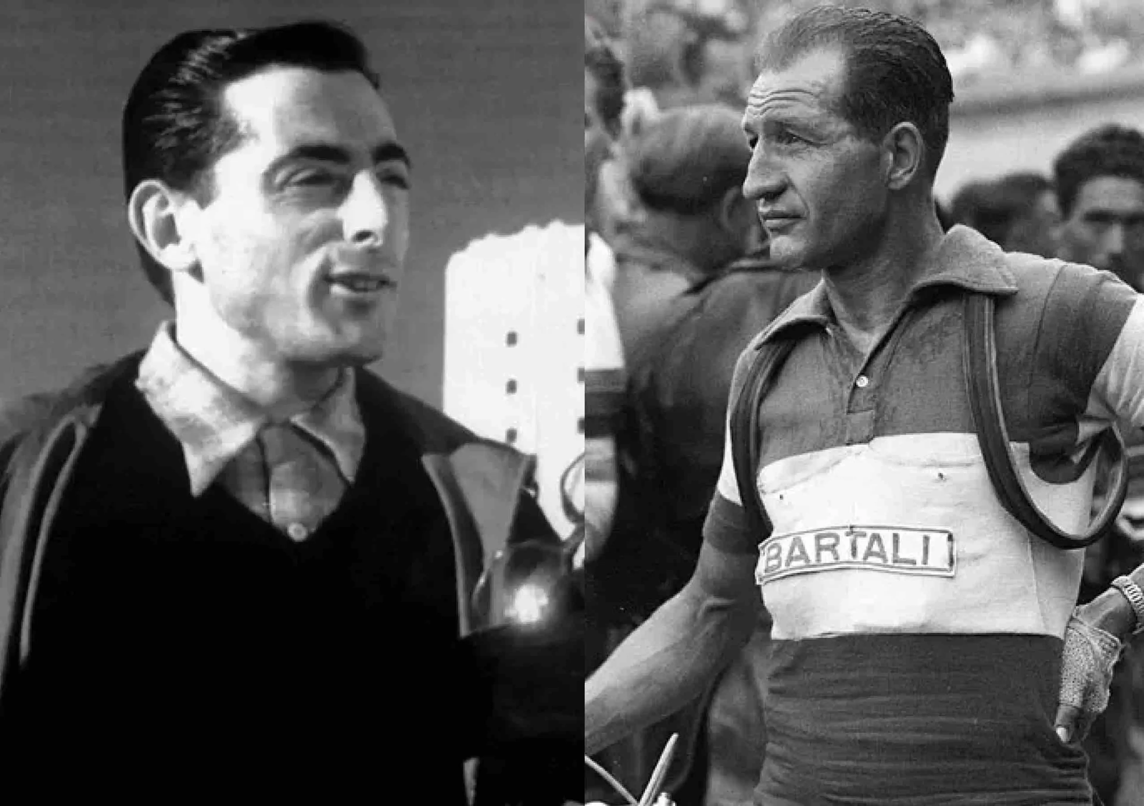 Fausto Coppi (left) and Gino Bartalli (right)